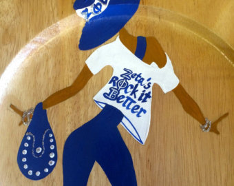 340x270 Zeta Phi Beta Sorority Second Line Umbrella Blue White Zphib - Zeta Phi Beta Painting
