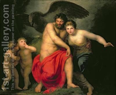400x327 Zeus And Hera On Mount Ida Andreas Or Andries Lens Reproduction - Zeus Painting