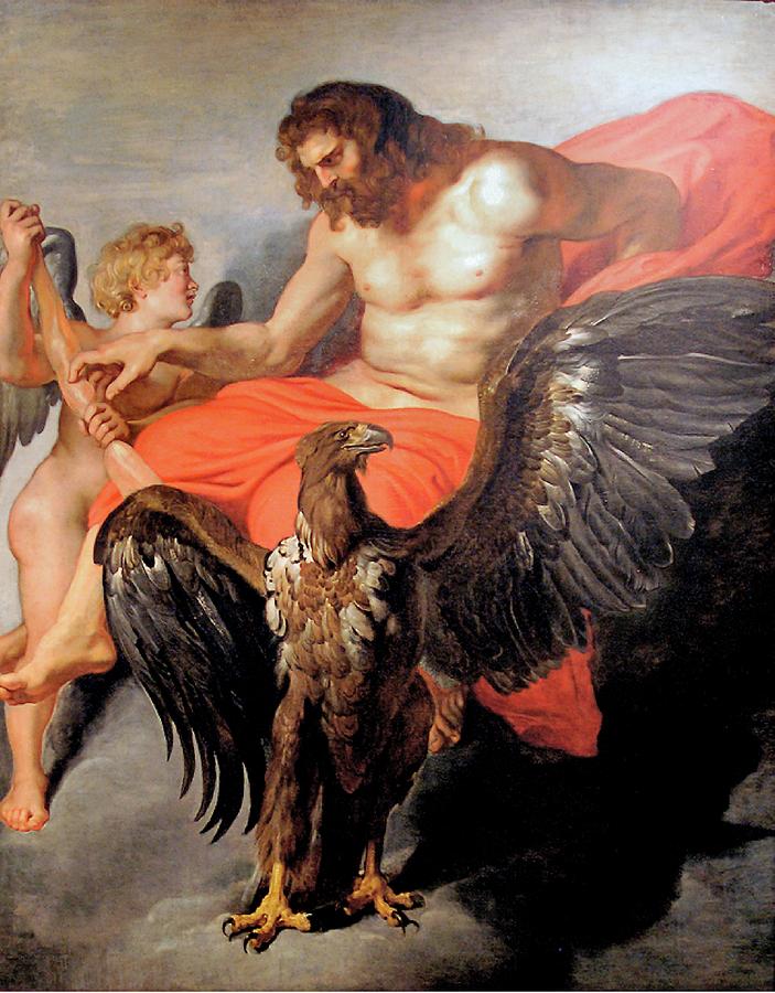 703x900 Eros Et Zeus Painting By Peter Paul Rubens - Zeus Painting