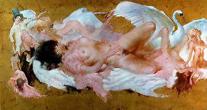 300x160 Julian Ritter The God Zeus Descending Original Oil Fine Art - Zeus Painting