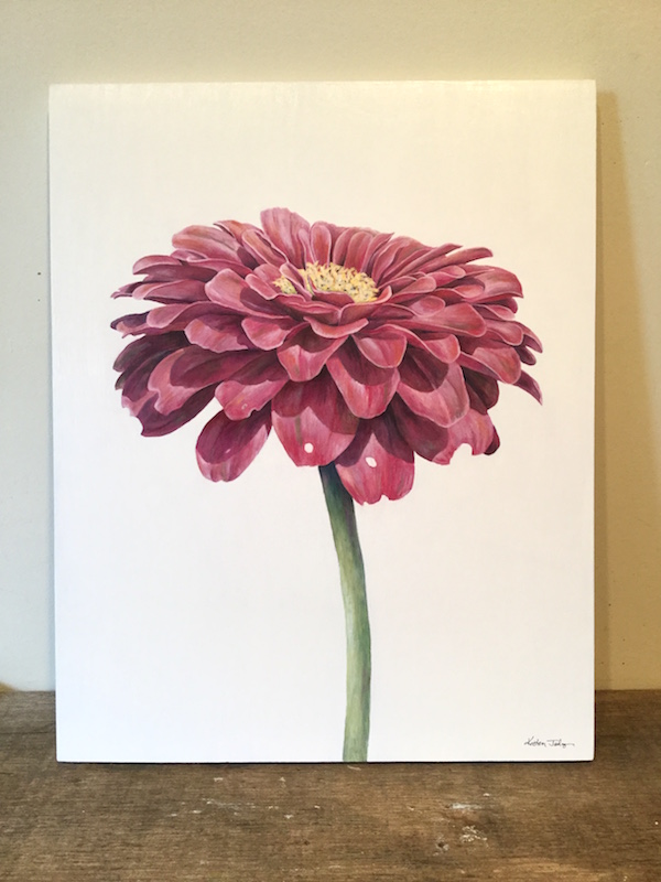 600x800 Kristen Johns A Plant Portrait - Zinnia Flower Painting