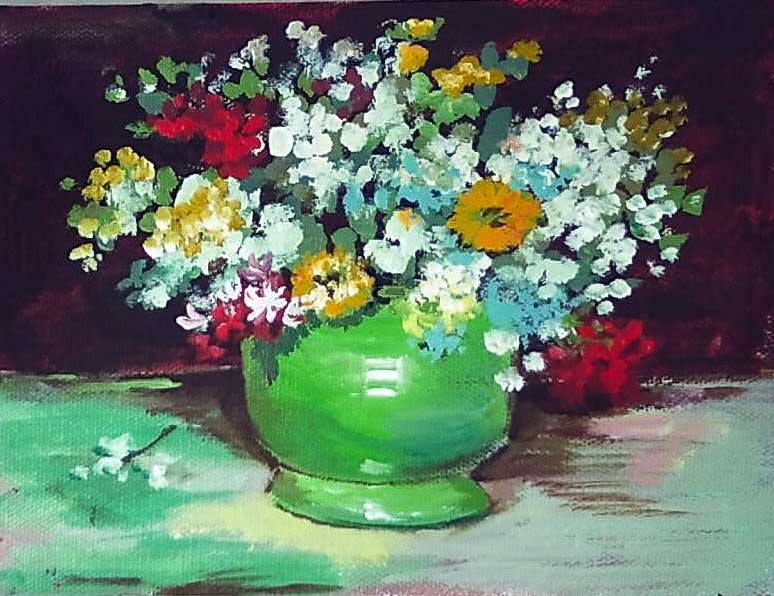 774x596 Van Gogh Vase With Zinnias And Other Flowers - Zinnia Flower Painting