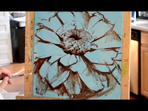 480x360 Fast Motion Painting Pink Zinnia - Zinnia Flower Painting