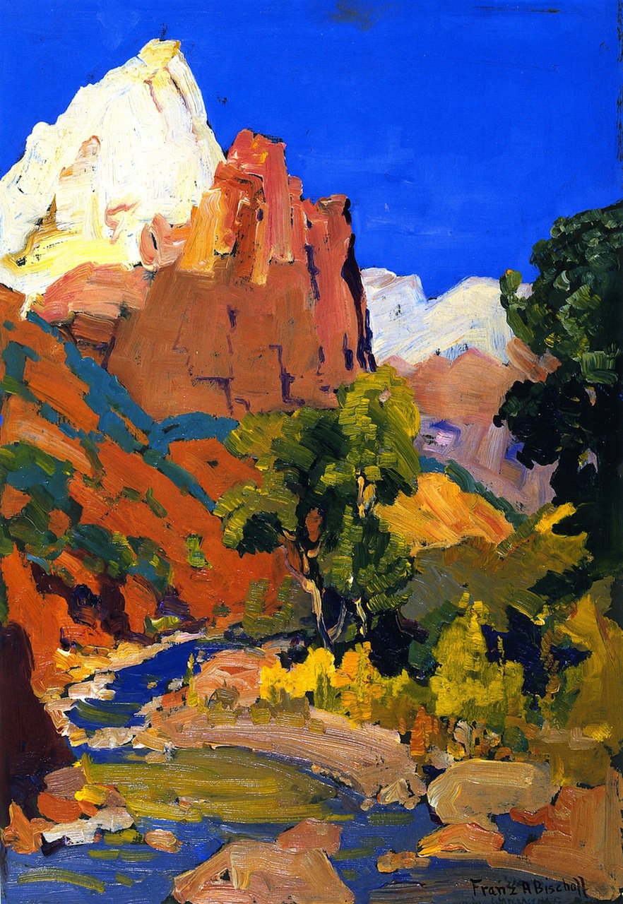882x1280 Zion National Park Painting Franz Bischoff Oil Paintings - Zion National Park Painting