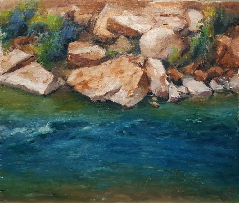 770x653 Saatchi Art River In Zion Painting By Justinas Krasuckas - Zion Painting