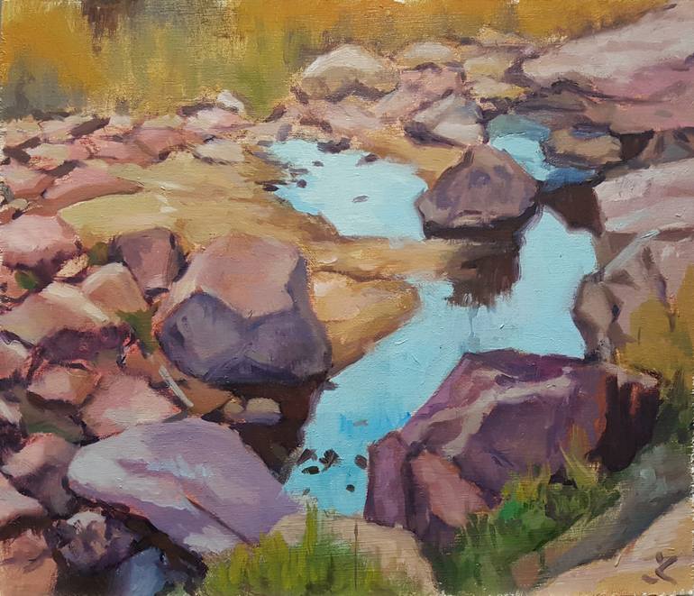 770x661 Saatchi Art Rocky River In Zion Painting By Justinas Krasuckas - Zion Painting