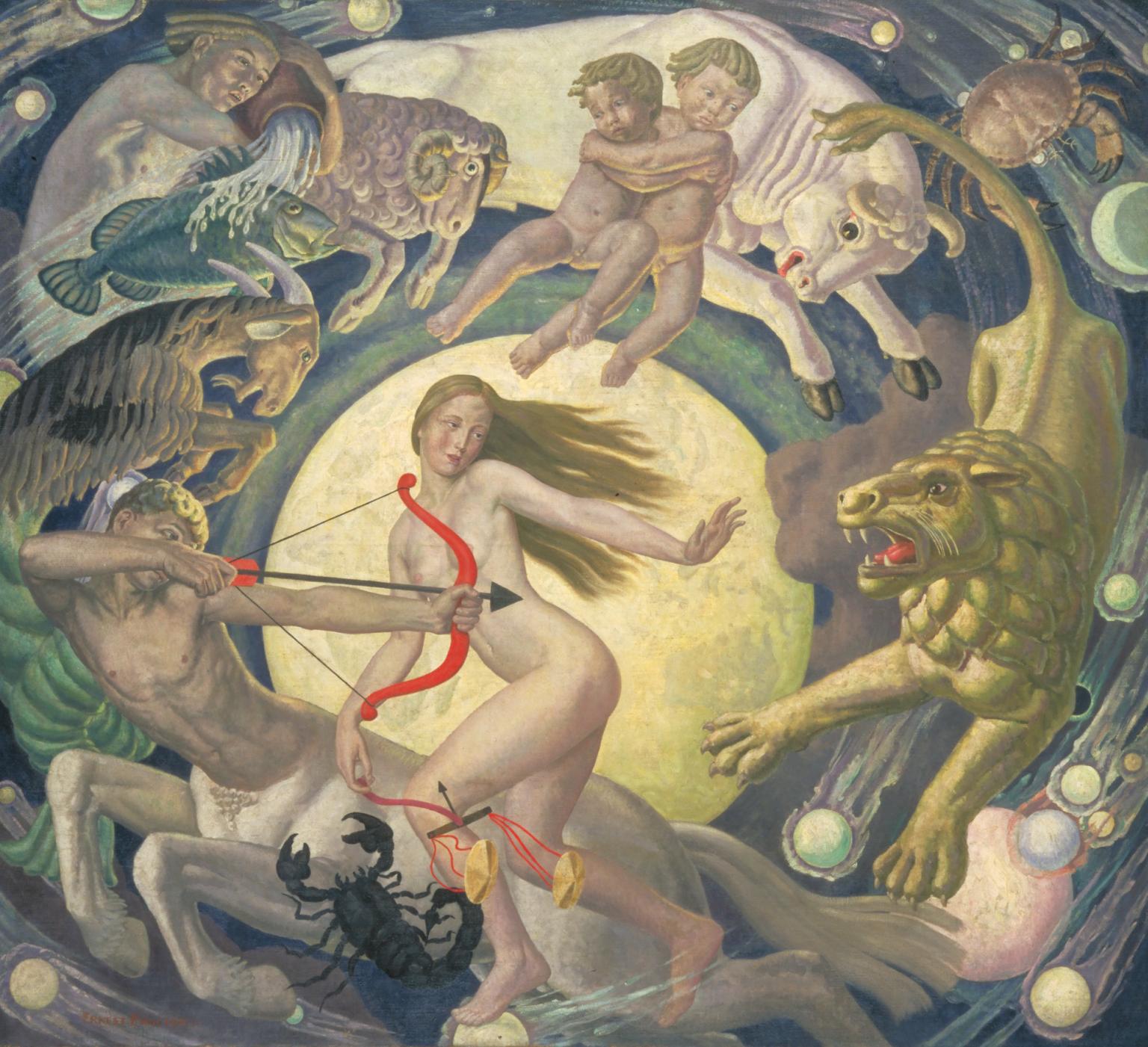 1536x1401 The Zodiac', Ernest Procter, 1925 Tate - Zodiac Painting