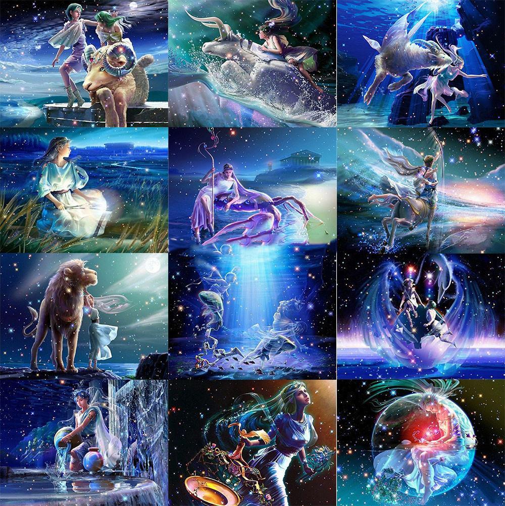 1000x1002 Zodiac 5d Square Diamond Painting Pretty Neat Creative - Zodiac Painting