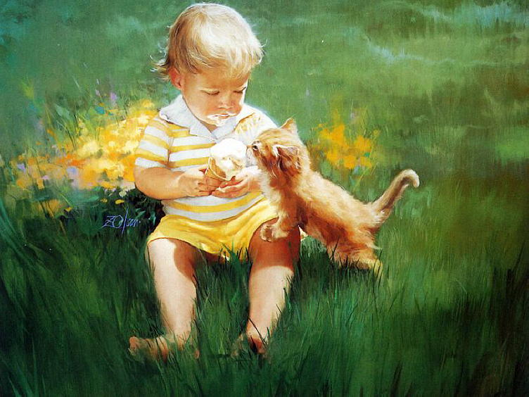 752x564 Kitten Paintings. Donald Zolan - Zolan Painting