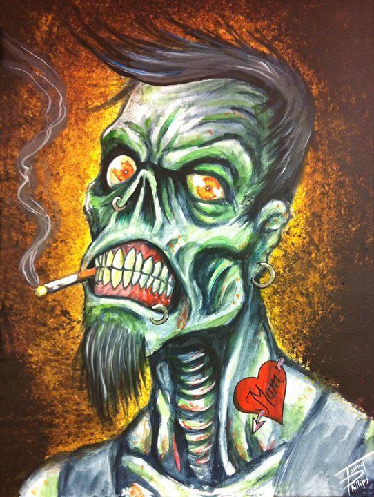 542x720 Tattoo Zombie - Zombie Painting