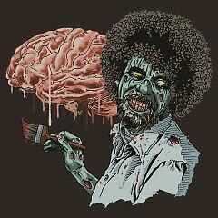 240x240 Bob Ross Zombie Painting By Robert Anderson - Zombie Painting