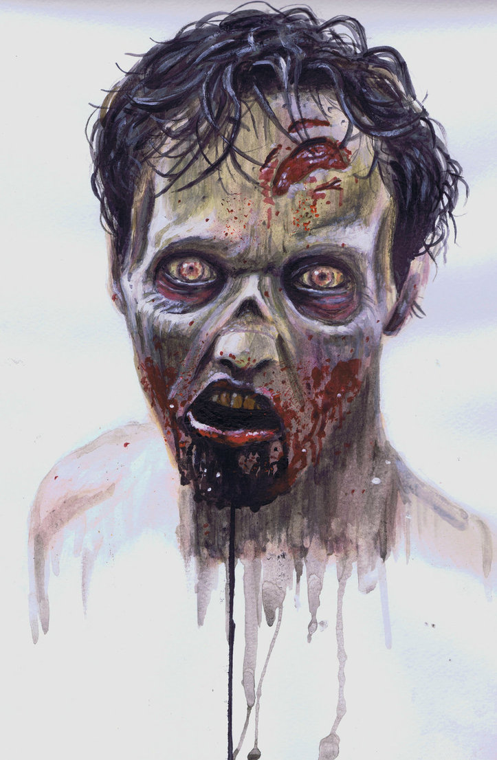 723x1106 Zombie Painting By Artofdrum - Zombie Painting