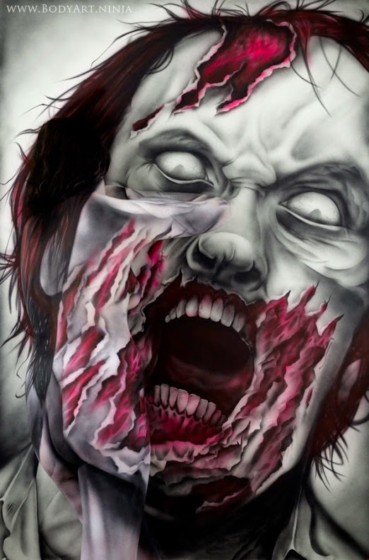 522x792 Camouflage Zombie Body Painting - Zombie Painting