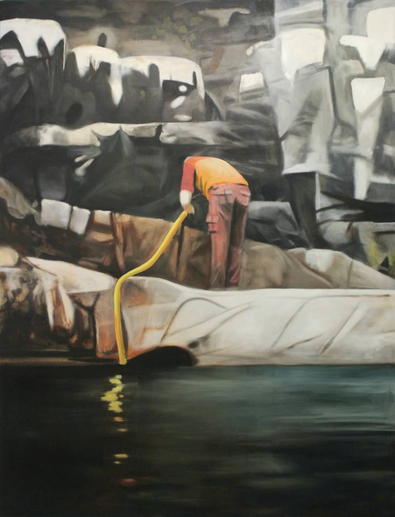 770x1008 Saatchi Art Zoo Cleaner Painting By Tobias Lengkeek - Zoo Painting