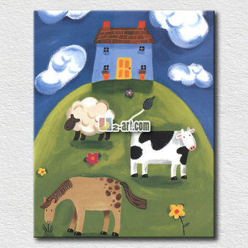 350x350 Dream Zoo Cartoon Pictures Oil Painting For Kids - Zoo Painting For Kids