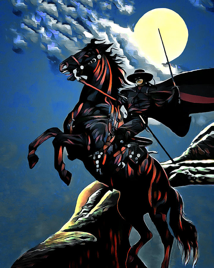 720x900 Zorro Digital Art By Pennie Mccracken - Zorro Painting