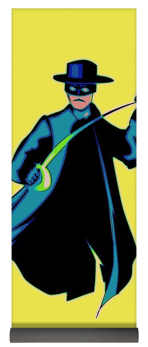 500x1171 Zorro Pop Art Yoga Mat For Sale By Florian Rodarte - Zorro Painting