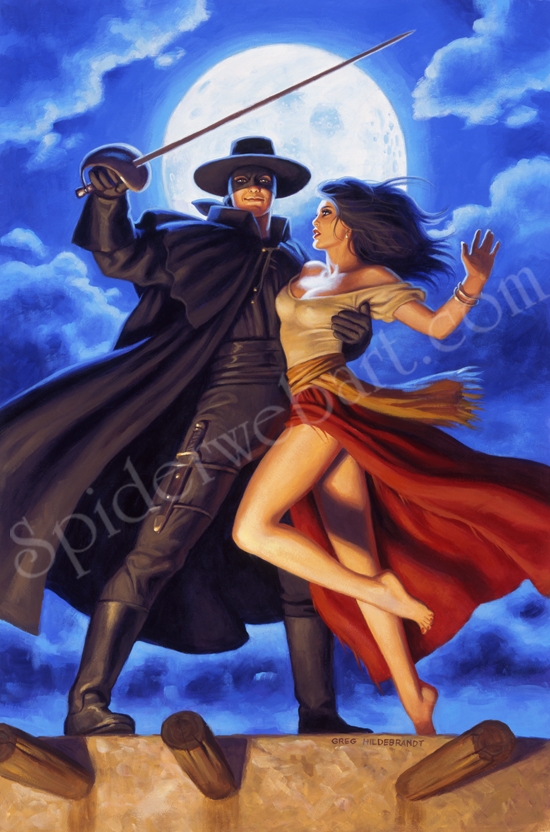 550x832 Zorro By Greg Hildebrandt, In Jean Scrocco's Greg Hildebrandt - Zorro Painting