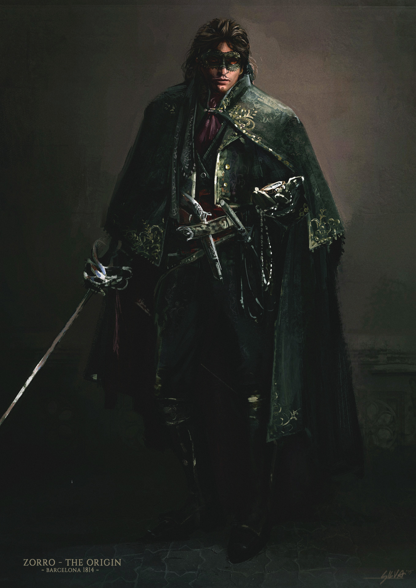 1358x1920 Artstation - Zorro Painting