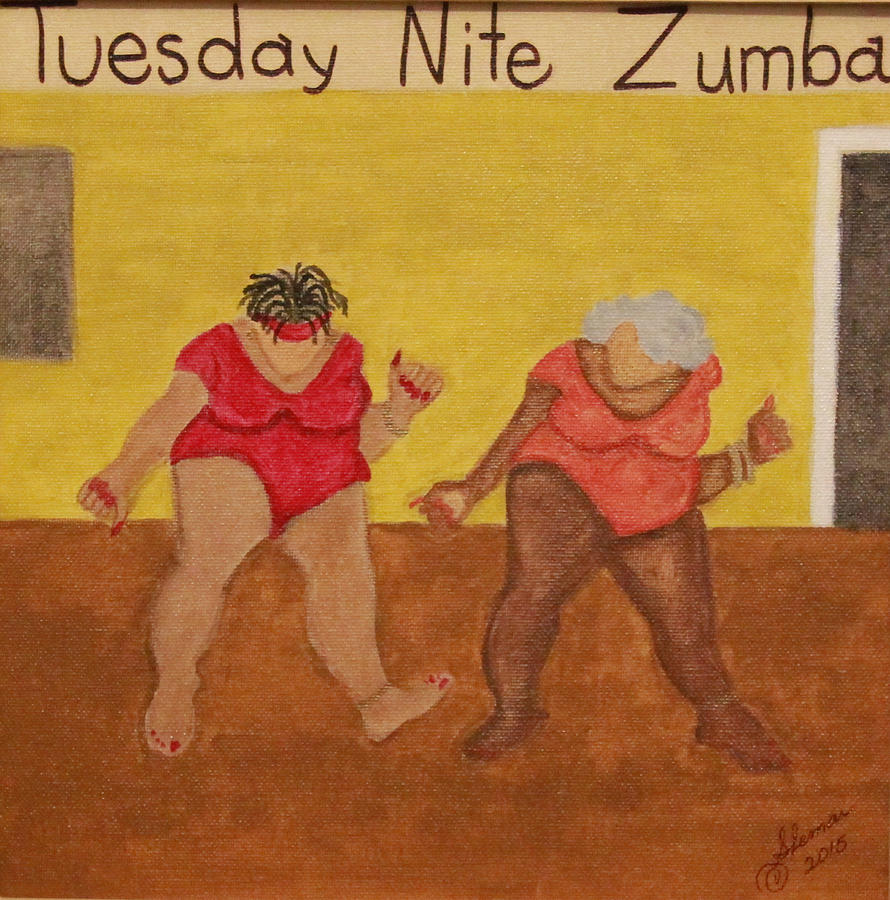 890x900 Tuesday Nite Zumba Painting By Suzon Lemar - Zumba Painting