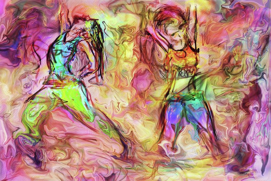 900x600 Zumba Girls Painting By Jinfeng Shi - Zumba Painting
