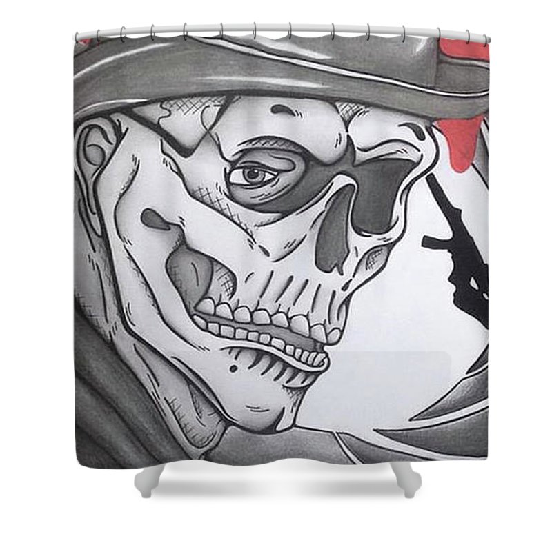 800x800 James Bond 007 Spectre Shower Curtain For Sale By Jack Fitzpatrick - 007 Sketch