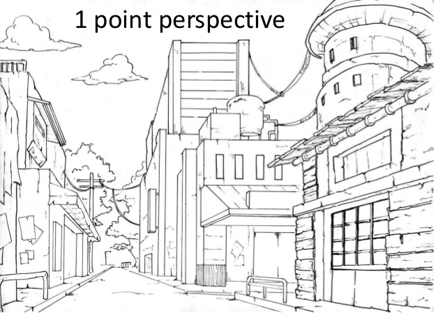 638x479 Visual Art - 1 Point Perspective Sketch