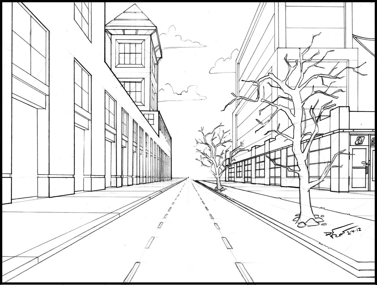 1200x908 Drawing 1 One Point Perspective Line Drawing - 1 Point Perspective Sketch