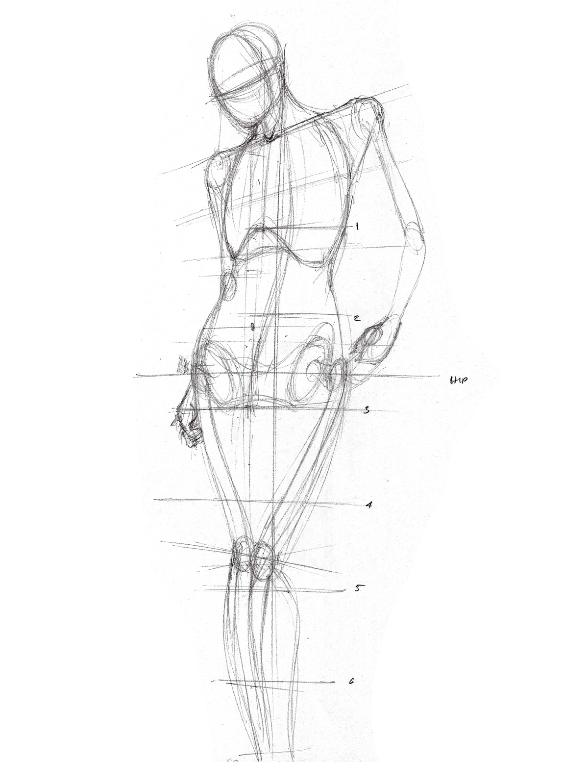 1200x1554 Life Drawing Demos Lineweights - 1 Sketch