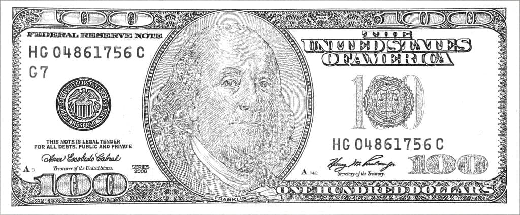 Best Collections 100 Dollar Bill Drawing Outline.