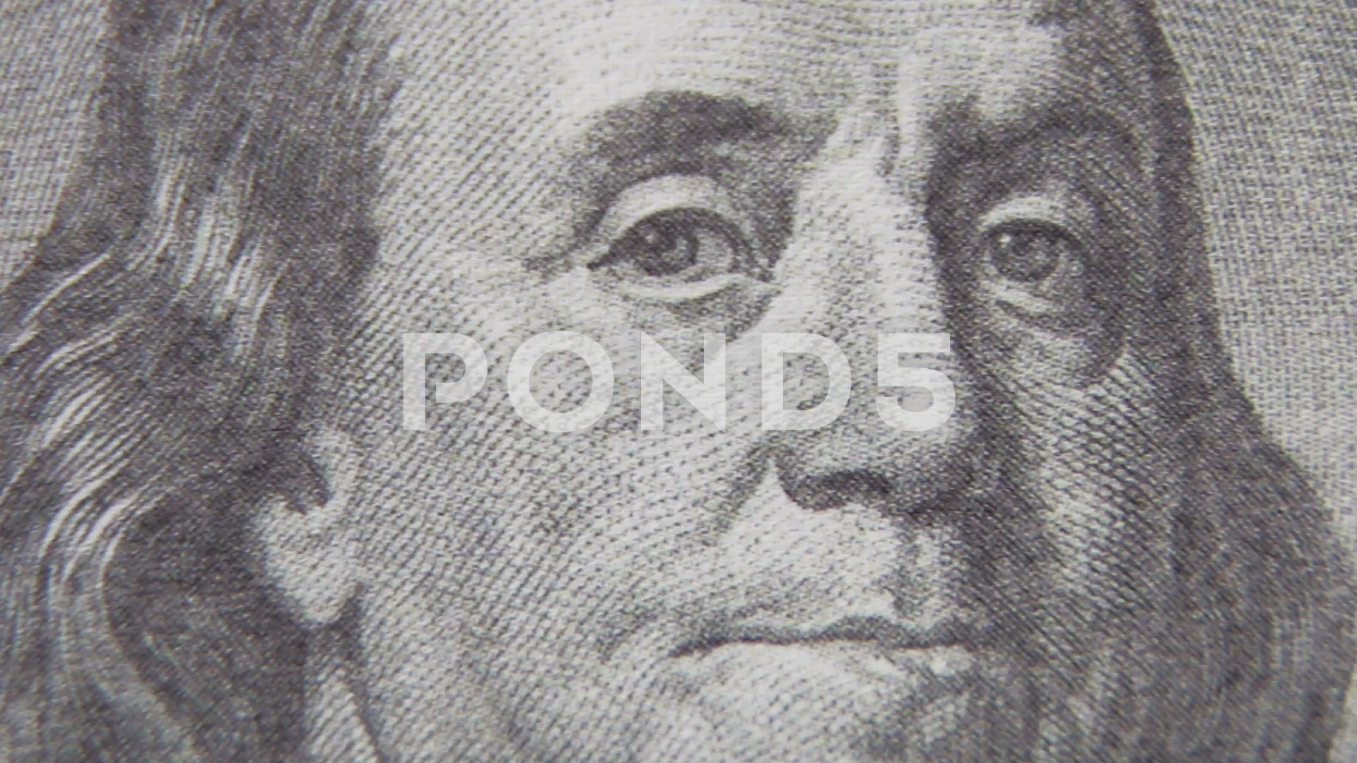 1920x1080 Macro Of 100 Dollar Bill With Benjamin Franklin Portrait ~ Footage - 100 Dollar Bill Sketch