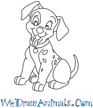 300x350 How To Draw Patch From 101 Dalmatians - 101 Dalmatians Sketch