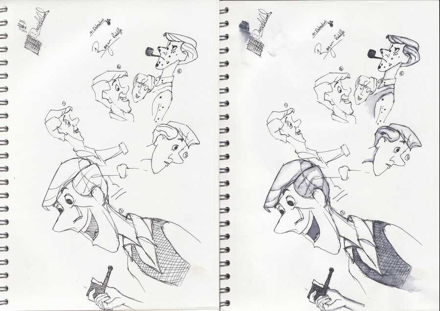 900x636 Roger - 101 Dalmatians Sketch