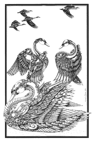 300x457 12 Days Of Christmas Seven Swans A Swimming By Brad W. Foster - 12 Days Of Christmas Sketch