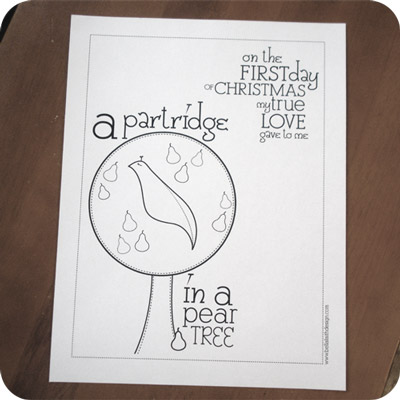 400x400 On The First Day Of Christmas My True Love Gave To - 12 Days Of Christmas Sketch