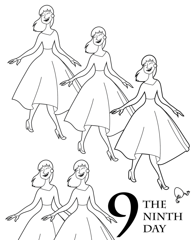 808x1007 The 12 Days Of Christmas Coloring Book Scholastic Parents - 12 Days Of Christmas Sketch