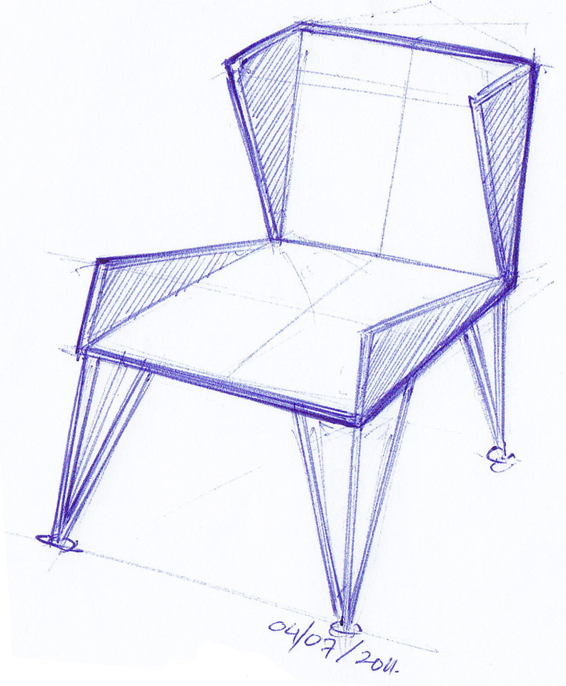 Эскиз стула с размерами