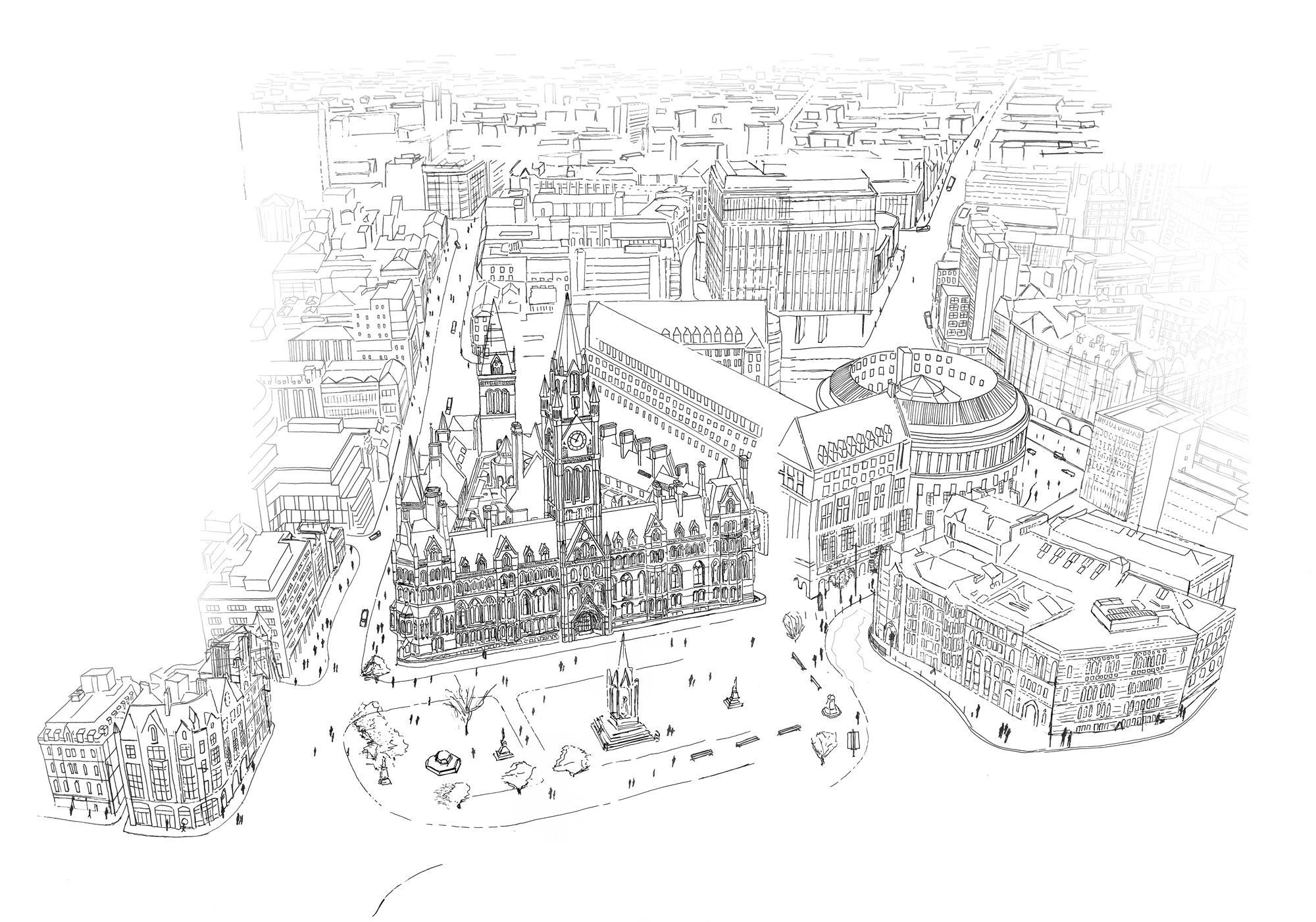 2000x1401 Sketch Of The Week Civic Quarter, Manchester Features Building - 123 Sketch