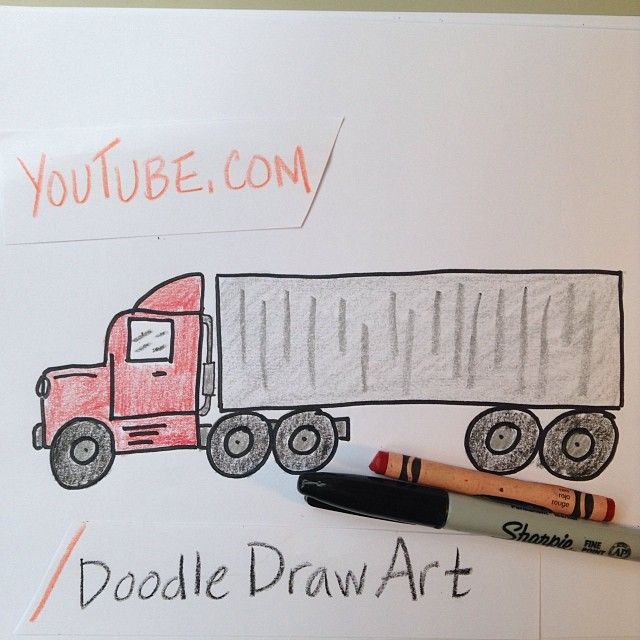 640x640 Learn To Draw A Transport Truck 18 Wheeler. Watch This Simple - 18 Wheeler Sketch