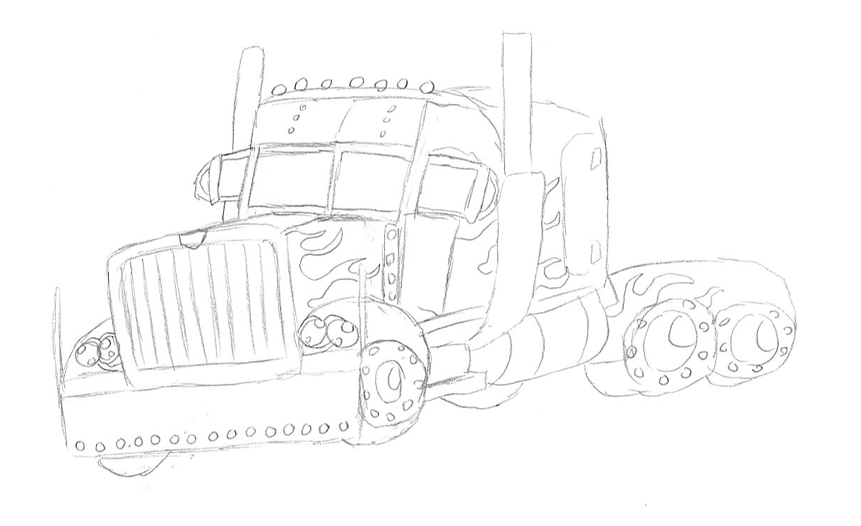 1219x744 Movie 18 Wheeler Drawing By Spinosaur123 - 18 Wheeler Sketch
