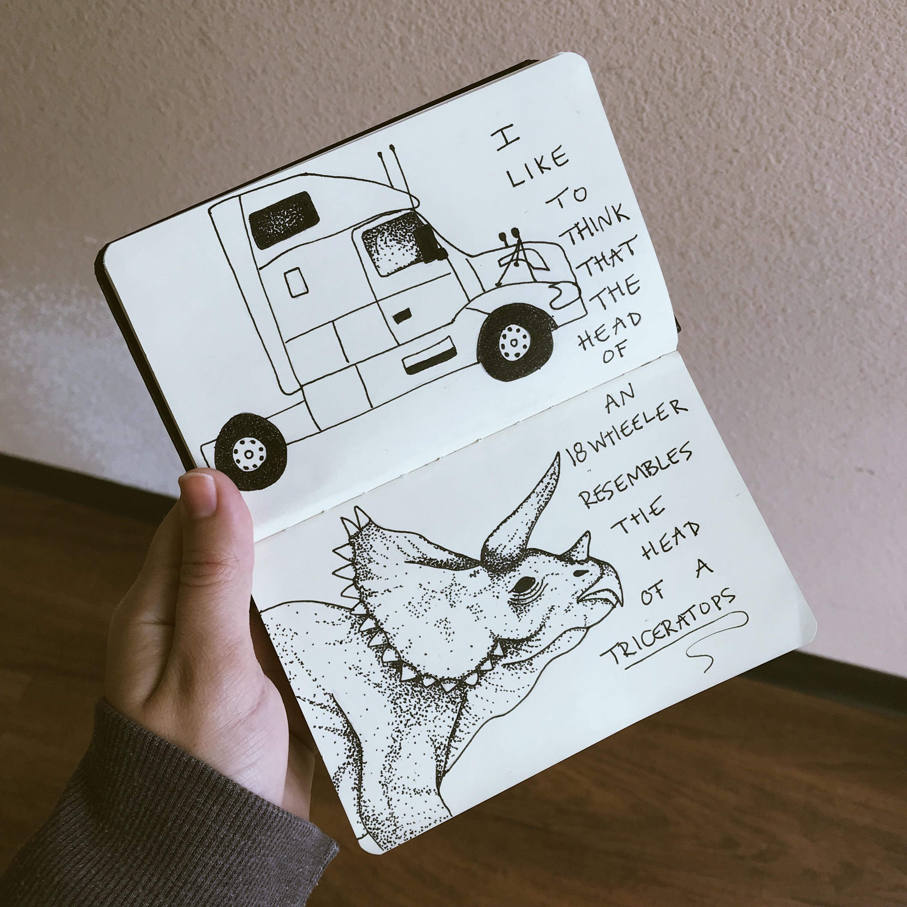 3024x3024 Put My Thoughts On Paper. Not The Best 18 Wheeler Head But Oh Well - 18 Wheeler Sketch