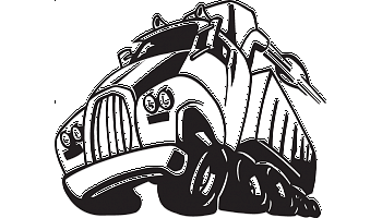 350x200 Screamin 18 Wheeler Decal - 18 Wheeler Sketch