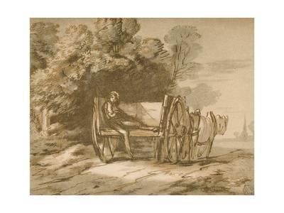 400x300 Boy With A Cart. - 18th Century Sketch