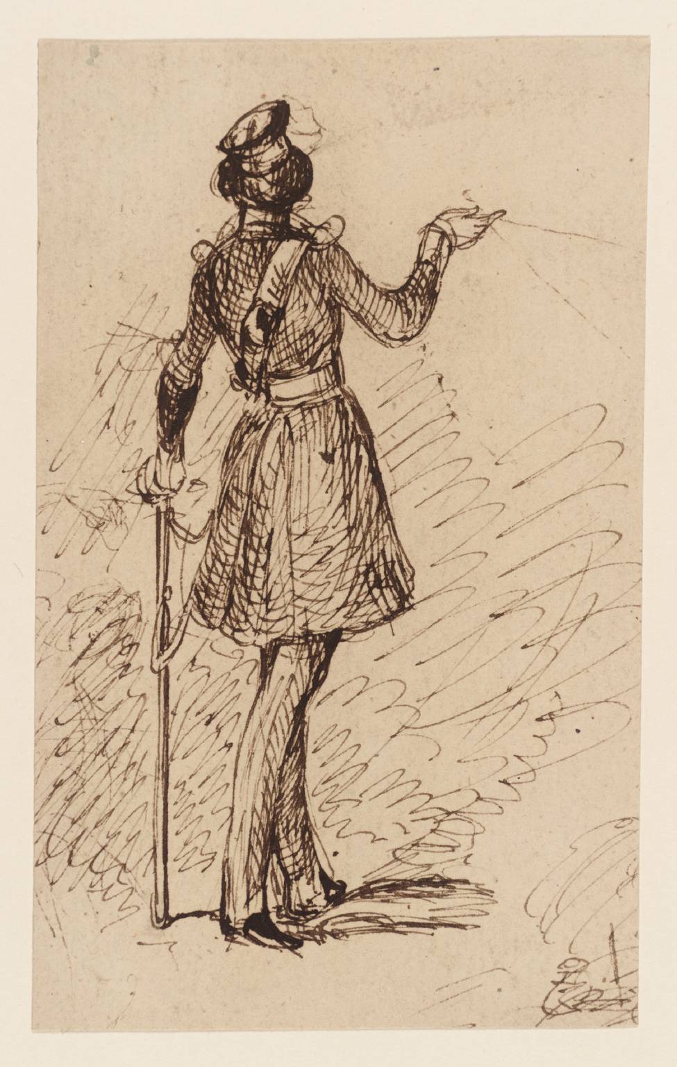 975x1536 Fragment Cut From A Larger Sheet A Soldier In 18th Century - 18th Century Sketch