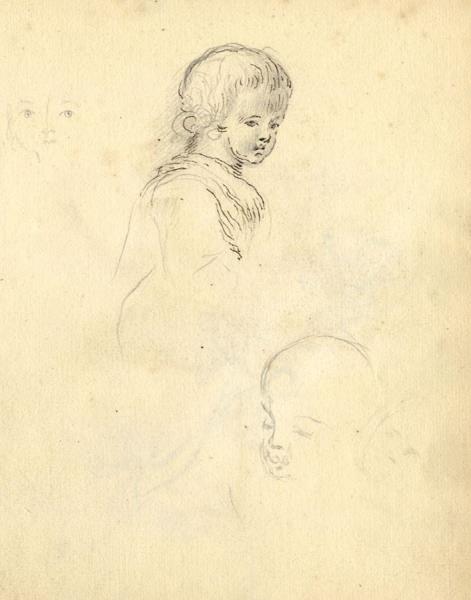 471x600 George Evans, Child Portrait Studies - 18th Century Sketch
