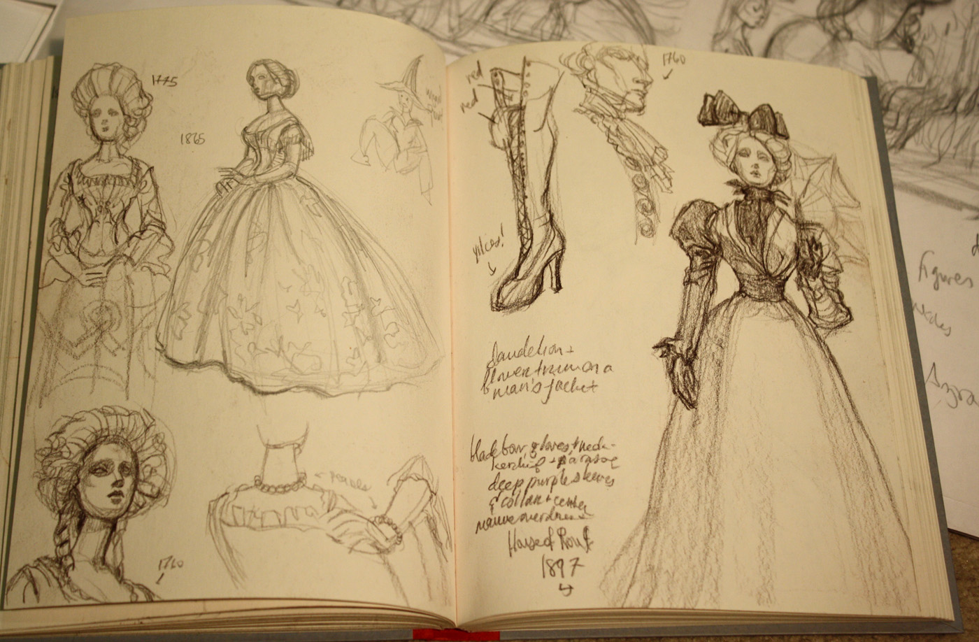 1400x918 Mia Araujo Costume Sketches And...spectrum! - 18th Century Sketch