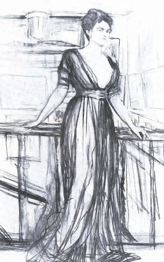 565x900 Sketch For A Portrait Of P I Scherbatova 1911 Painting By Serov - 1911 Sketch