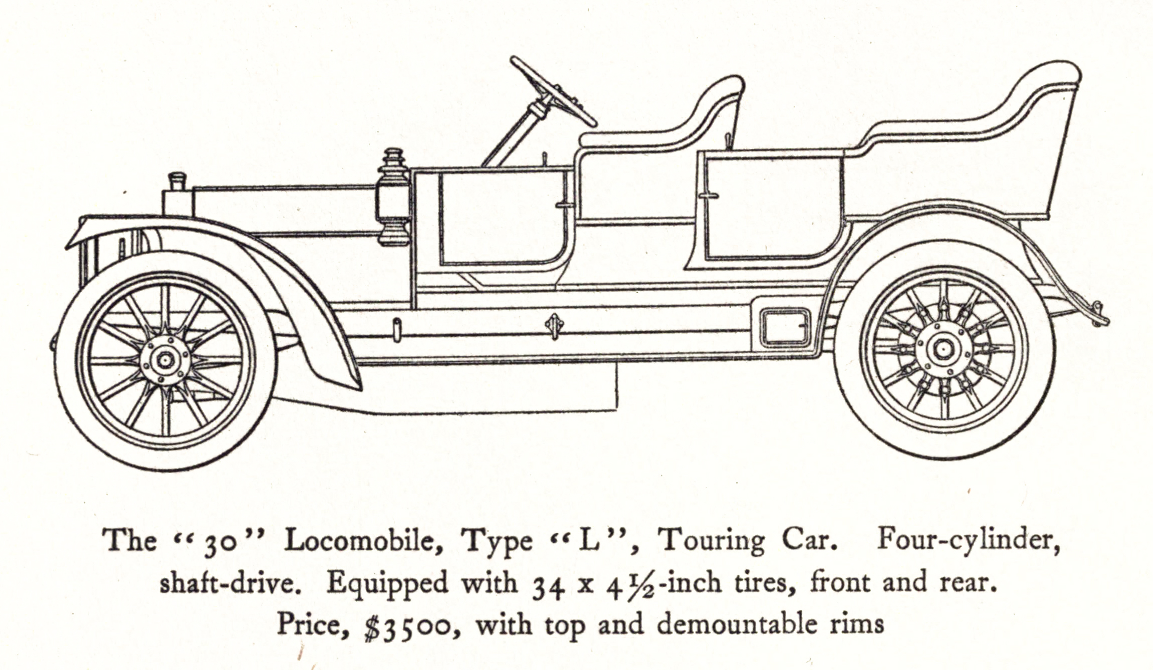 2301x1337 Sketch Of A Touring Car Type L 30 Locomobile Company Circa 1911 - 1911 Sketch