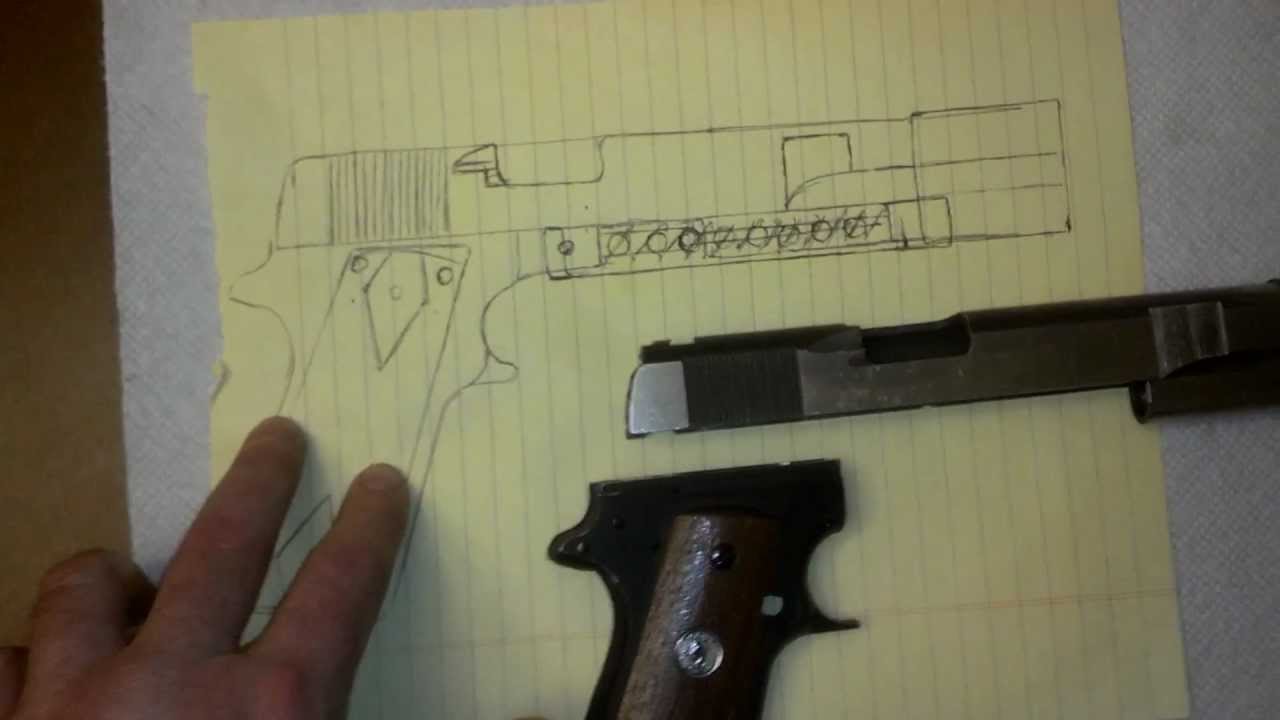 1280x720 Steampunk 1911 Projects Video 4 Concept Sketch For Gun B - 1911 Sketch