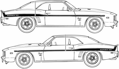500x292 Blueprints Gt Cars Gt Chevrolet Gt Chevrolet Camaro Yenkosc (1969) - 1969 Camaro Sketch